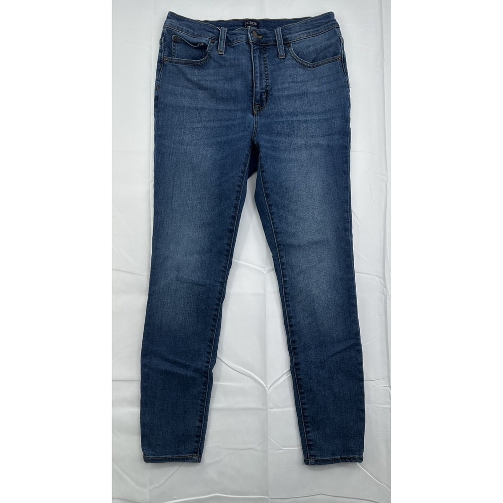 J. Crew 9" High Rise Skinny Jeans Woman's Size 28 Blue‎ Stretch Pockets Denim